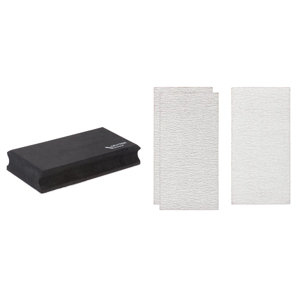 DEXTER Klocek do szlifowania z papierem ściernym 3 szt. do płyt GK 93x185 mm