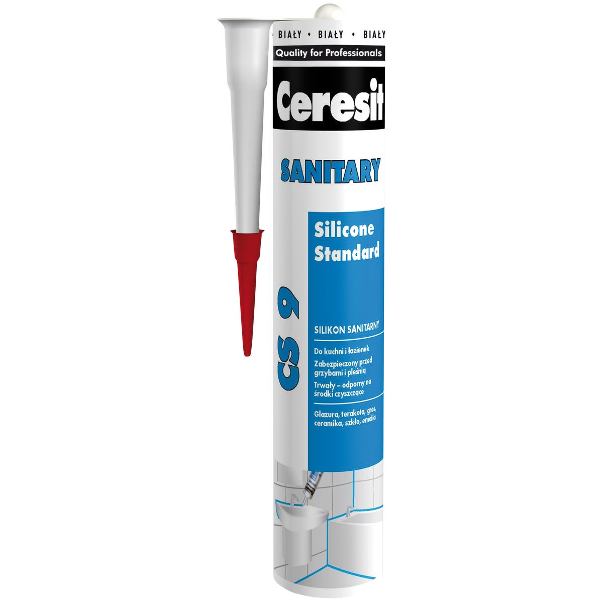 Ceresit Silikon sanitarny CS9 Biały 280 ml