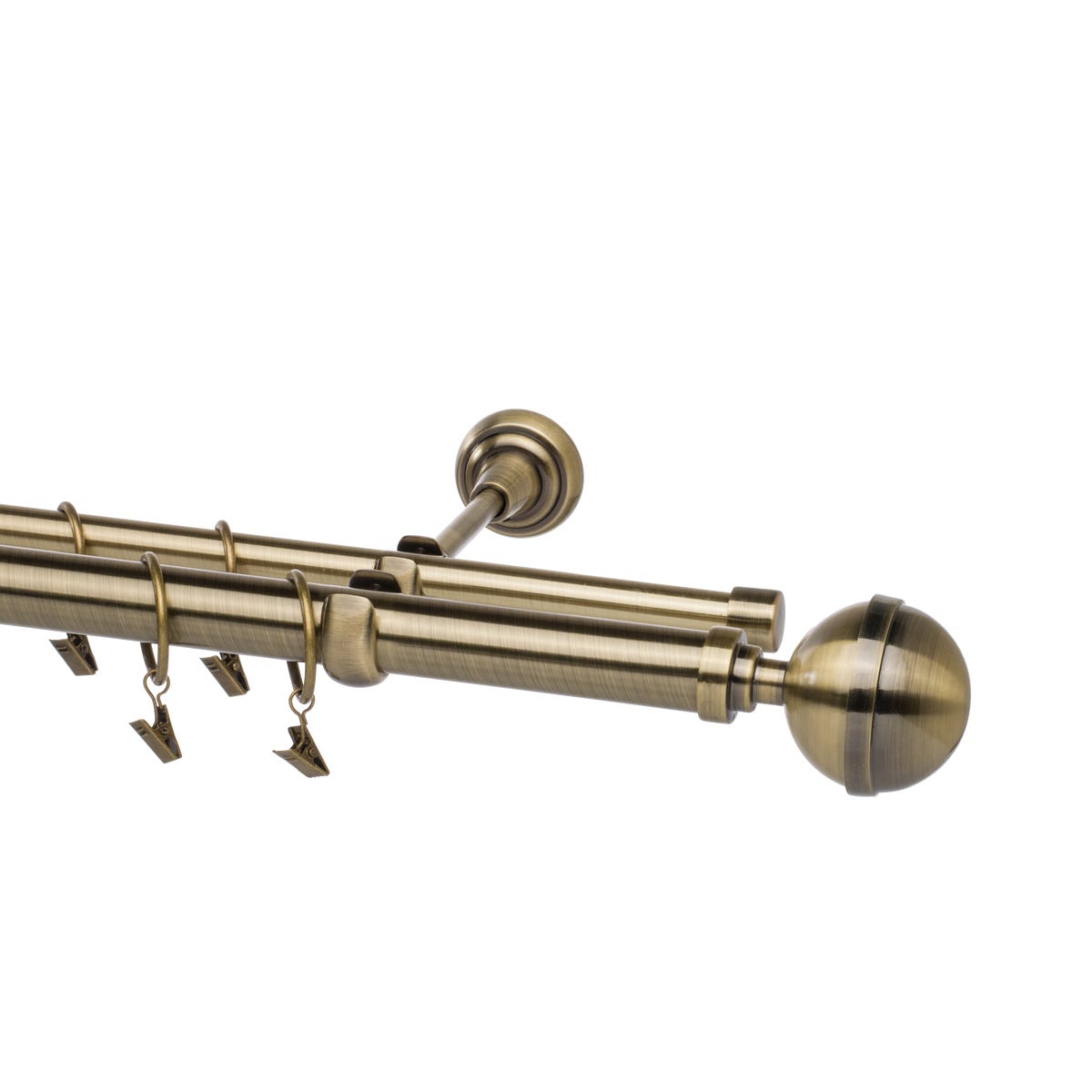 Karnisz Kula Elegant 160 cm podwójny złoty 25/16 mm