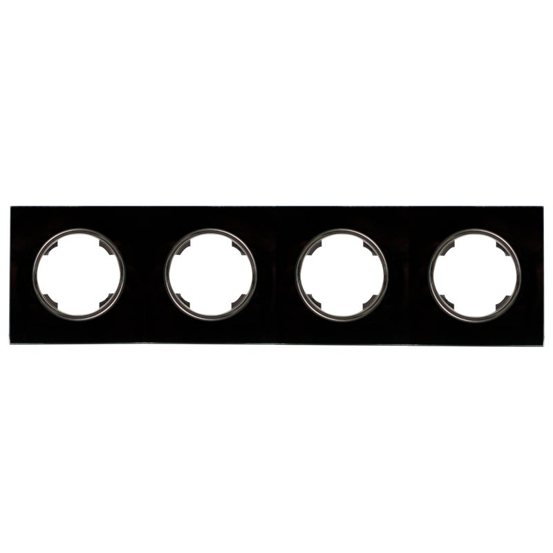 Ramka poczwórna SOUL czarny DMP SOLID