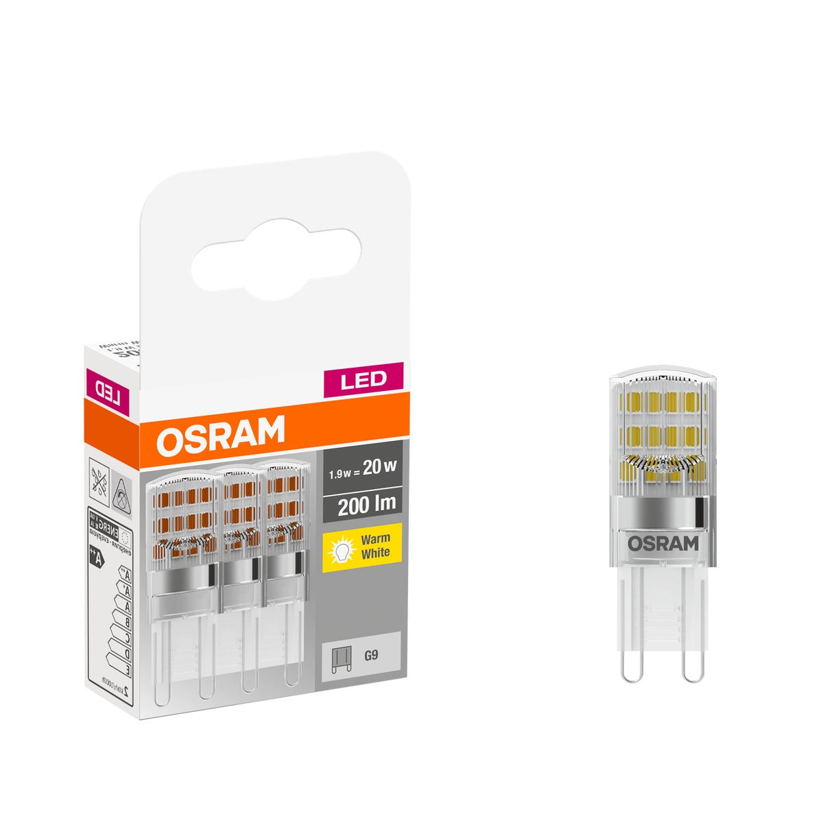Żarówka LED G9 3 szt. (230V) 1,9W 200 lm Ciepła biel OSRAM