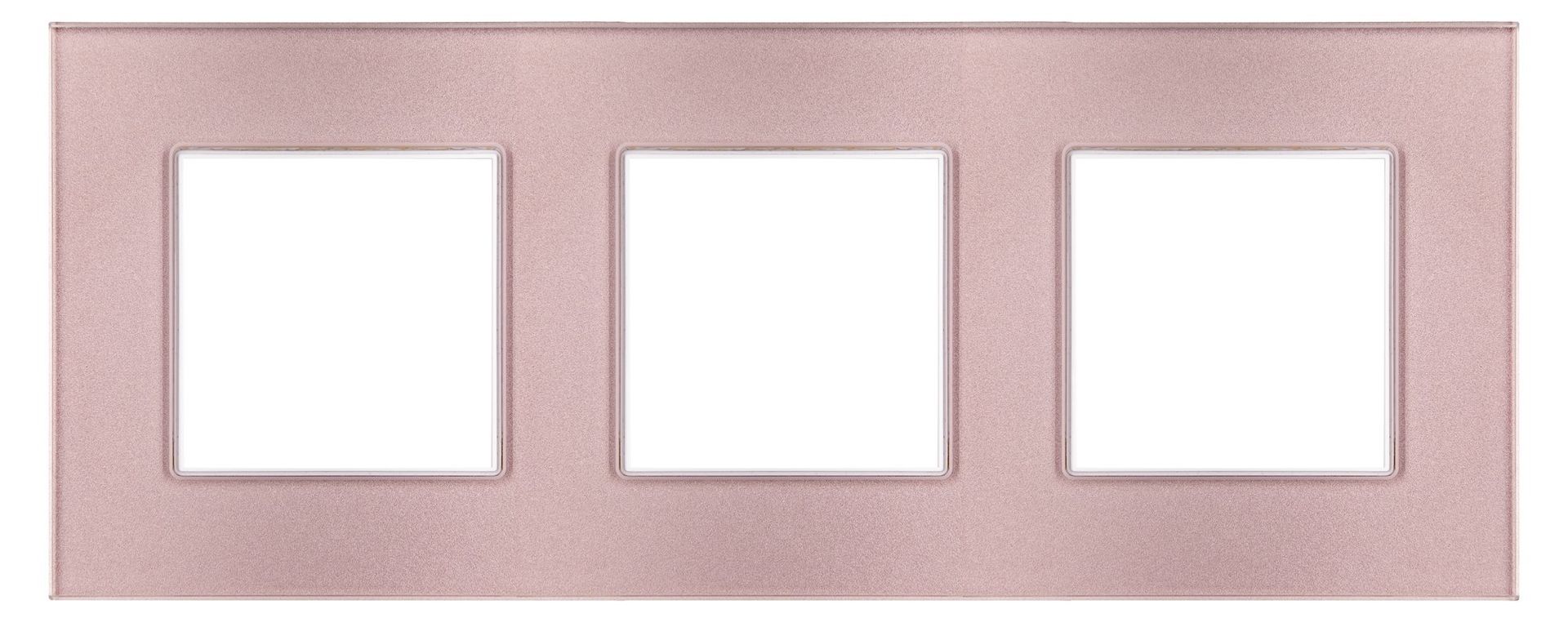 Polmark Ramka potrójna ROSA różowy metalik