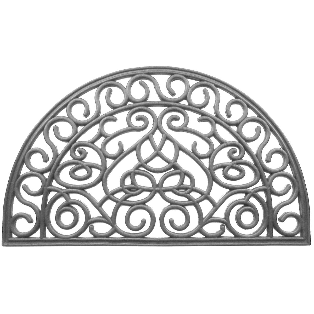 Wycieraczka zewnętrzna półokrągła Rubber 45 x 65 cm gumowa czarna Inspire