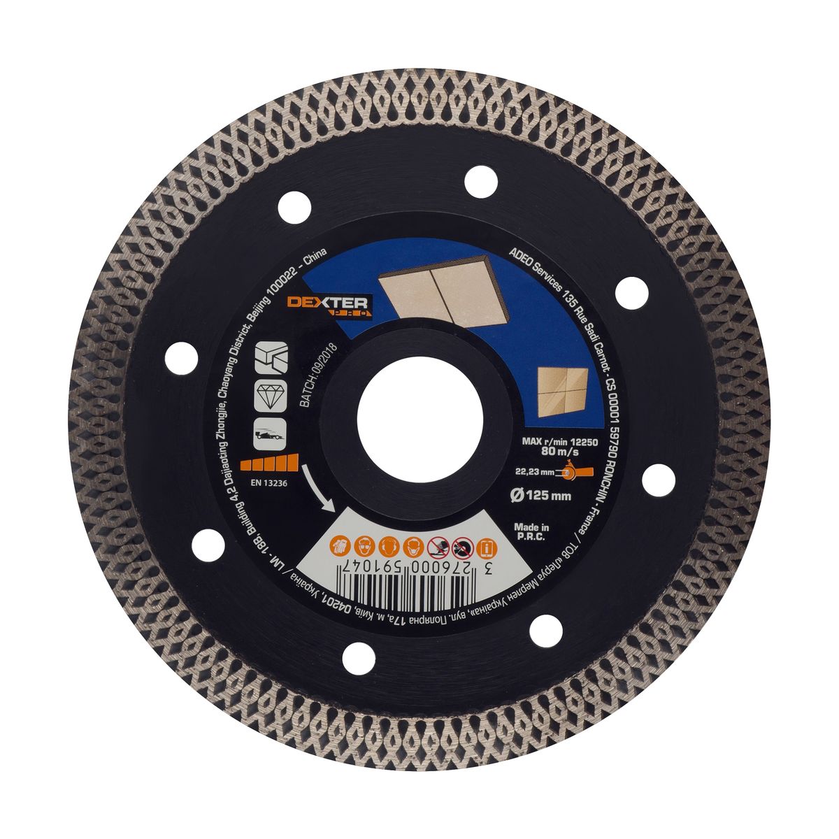 Dexter Tarcza diamentowa TURBO DO GRESU 125 x 1.6 x 22.2 mm PRO