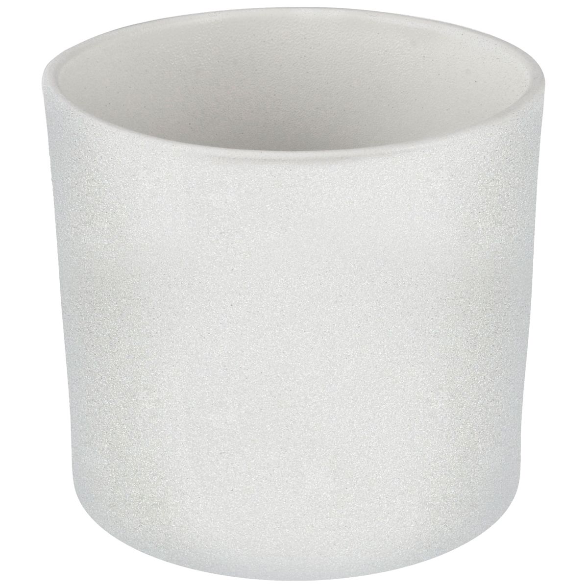 Ceramik Osłonka doniczki ceramiczna Walec 32cm biała struktura