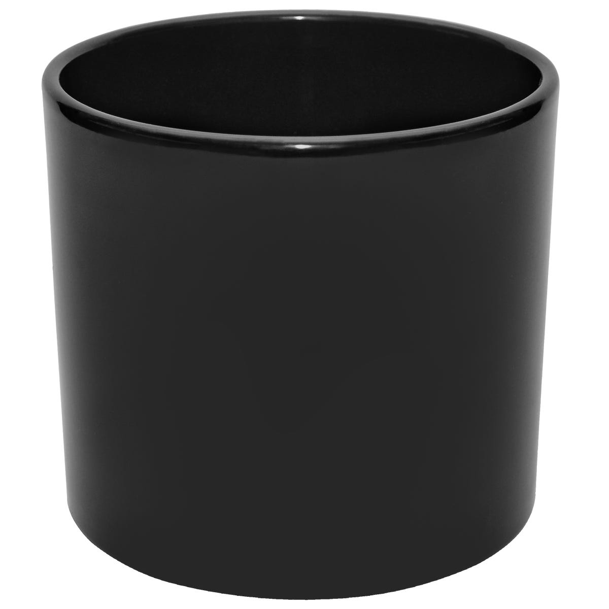 Ceramik Osłonka doniczki ceramiczna Walec 28cm czarna połysk