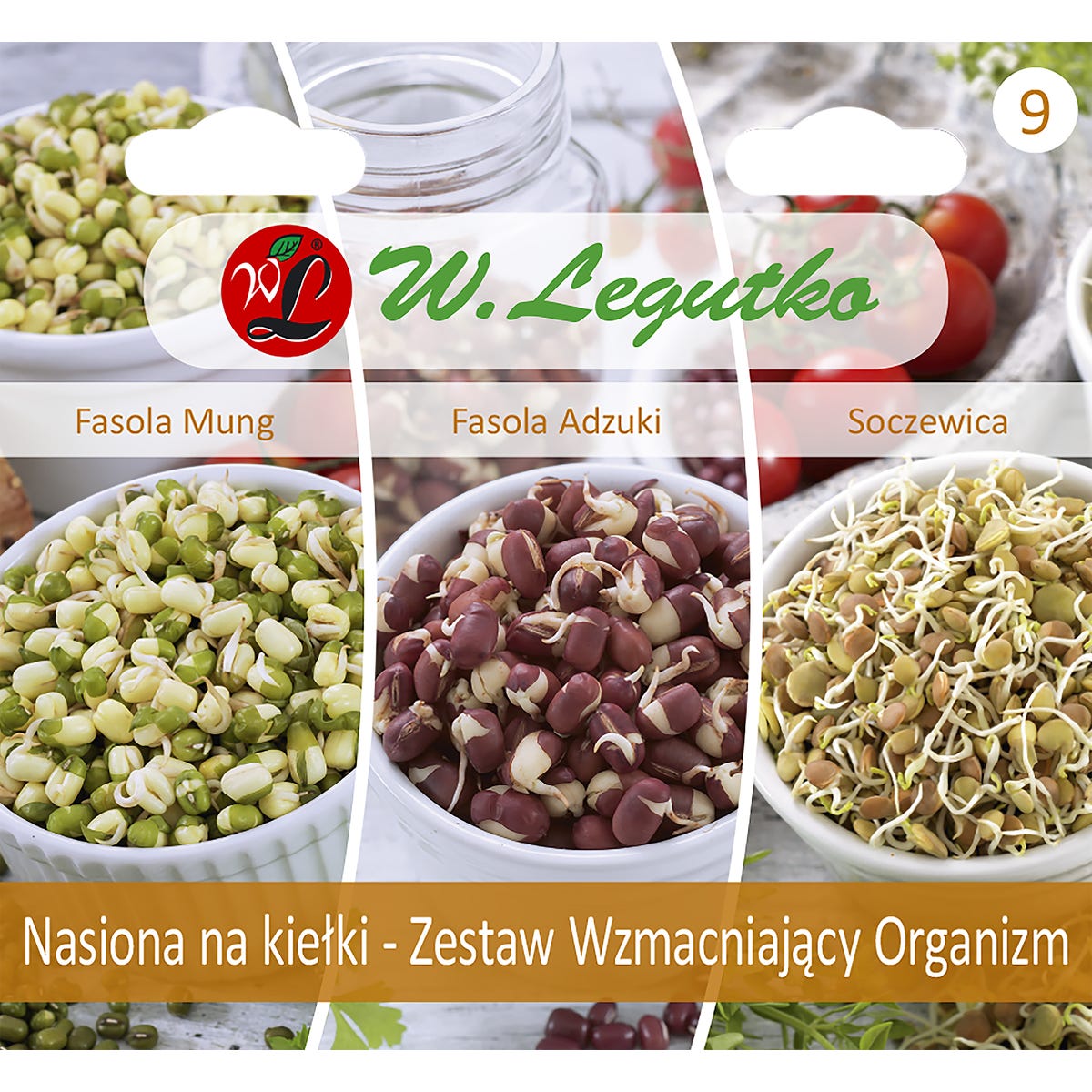 Zestaw 'Wzmacniający organizm' nasiona na kiełki W.Legutko