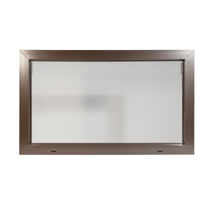 Okno PCV szyba pojedyńcza gospodarcze brązowe 1000x600 mm uchylne do wewnątrz ACO KIPP