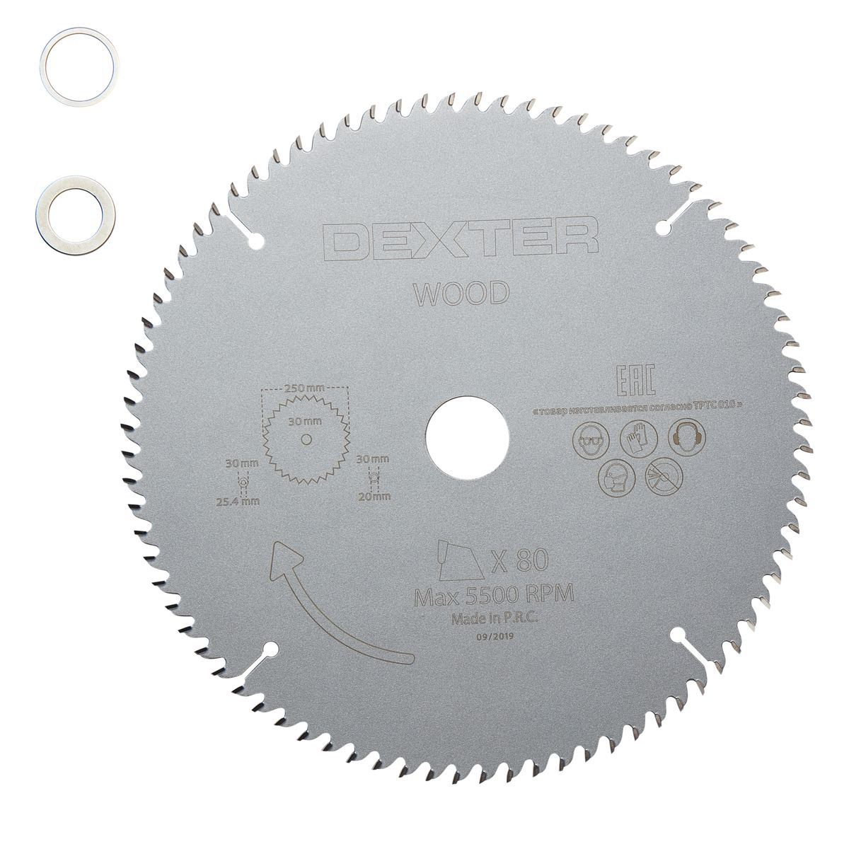 Dexter Tarcza do cięcia drewna 250 x 30 mm T80