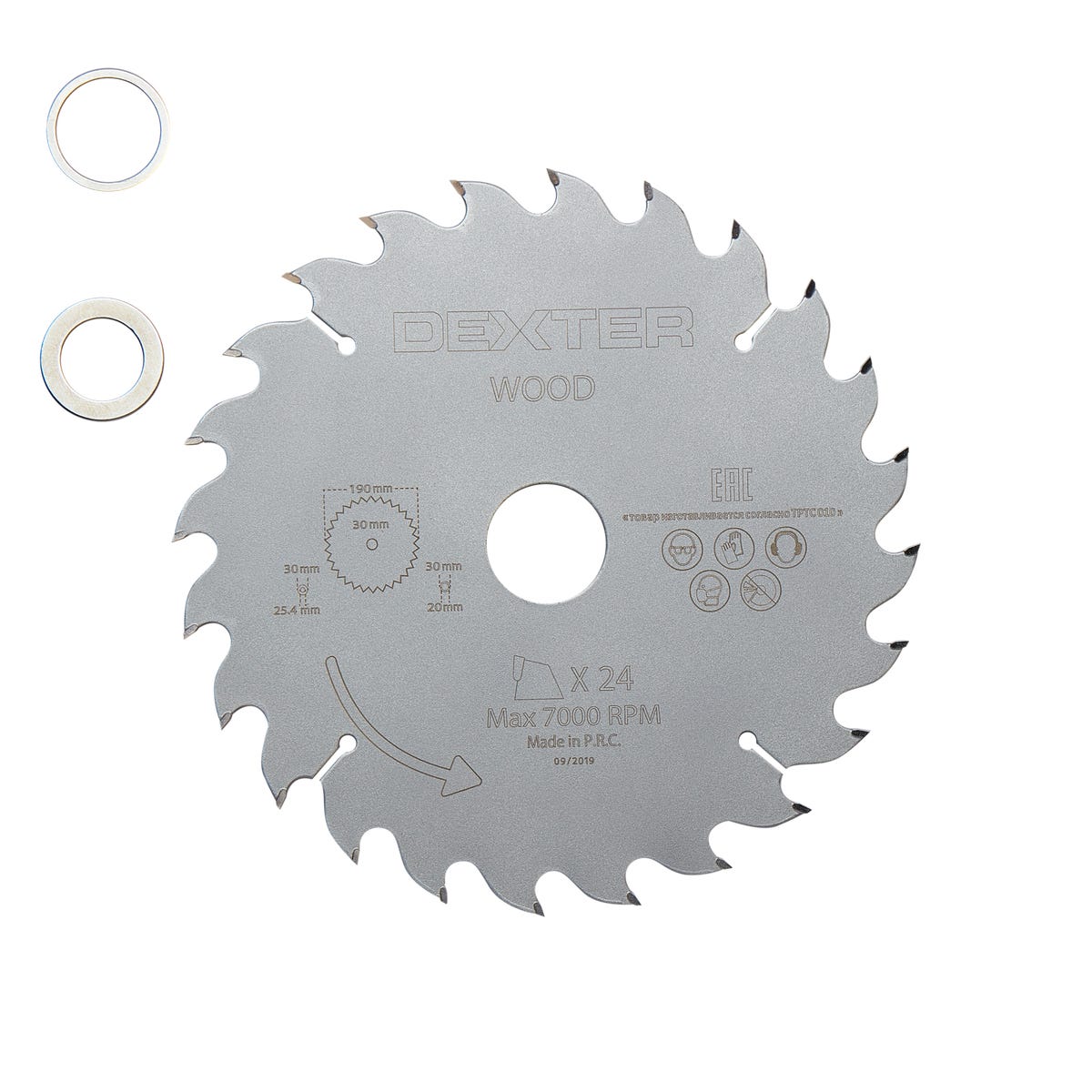 Dexter Tarcza do cięcia DREWNA 190 x 30 mm 24T