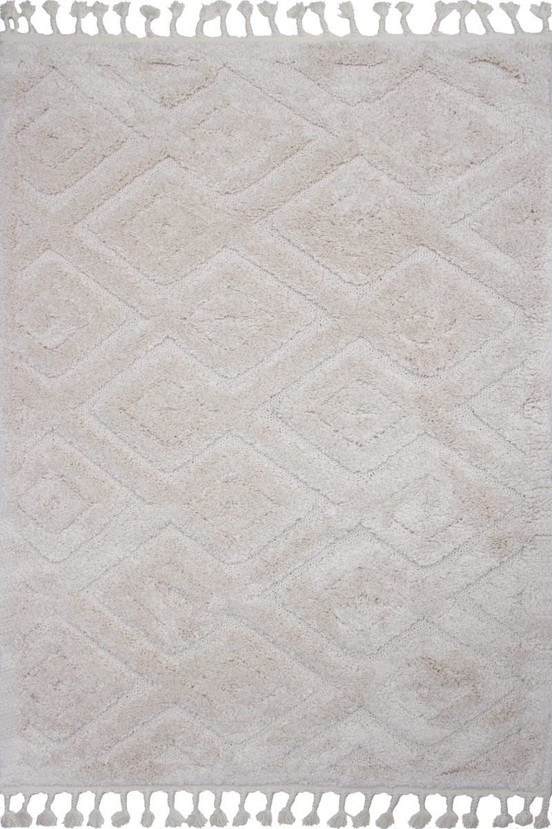 Dywan z frędzlami Havana 3D beżowy 80 x 150 cm