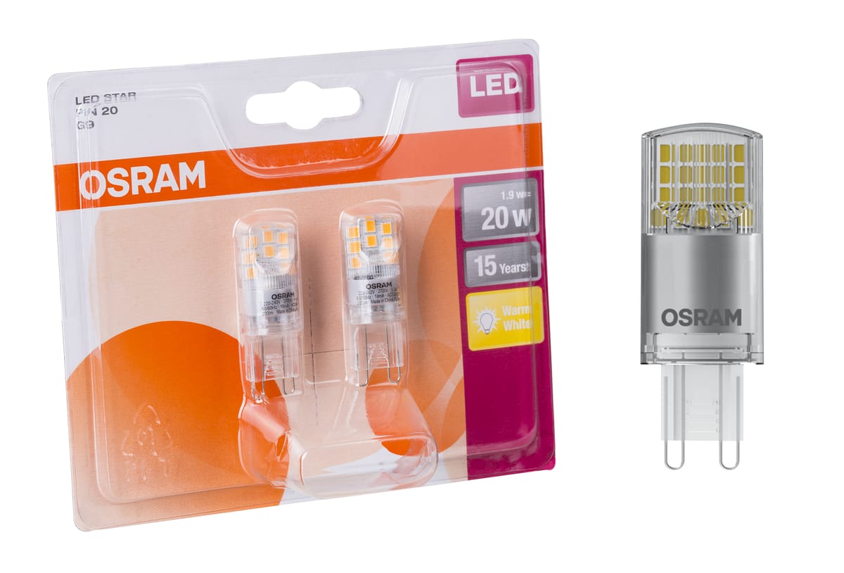 Żarówka LED G9 2 szt. (230 V) 1,9W 200 lm Ciepła biel OSRAM