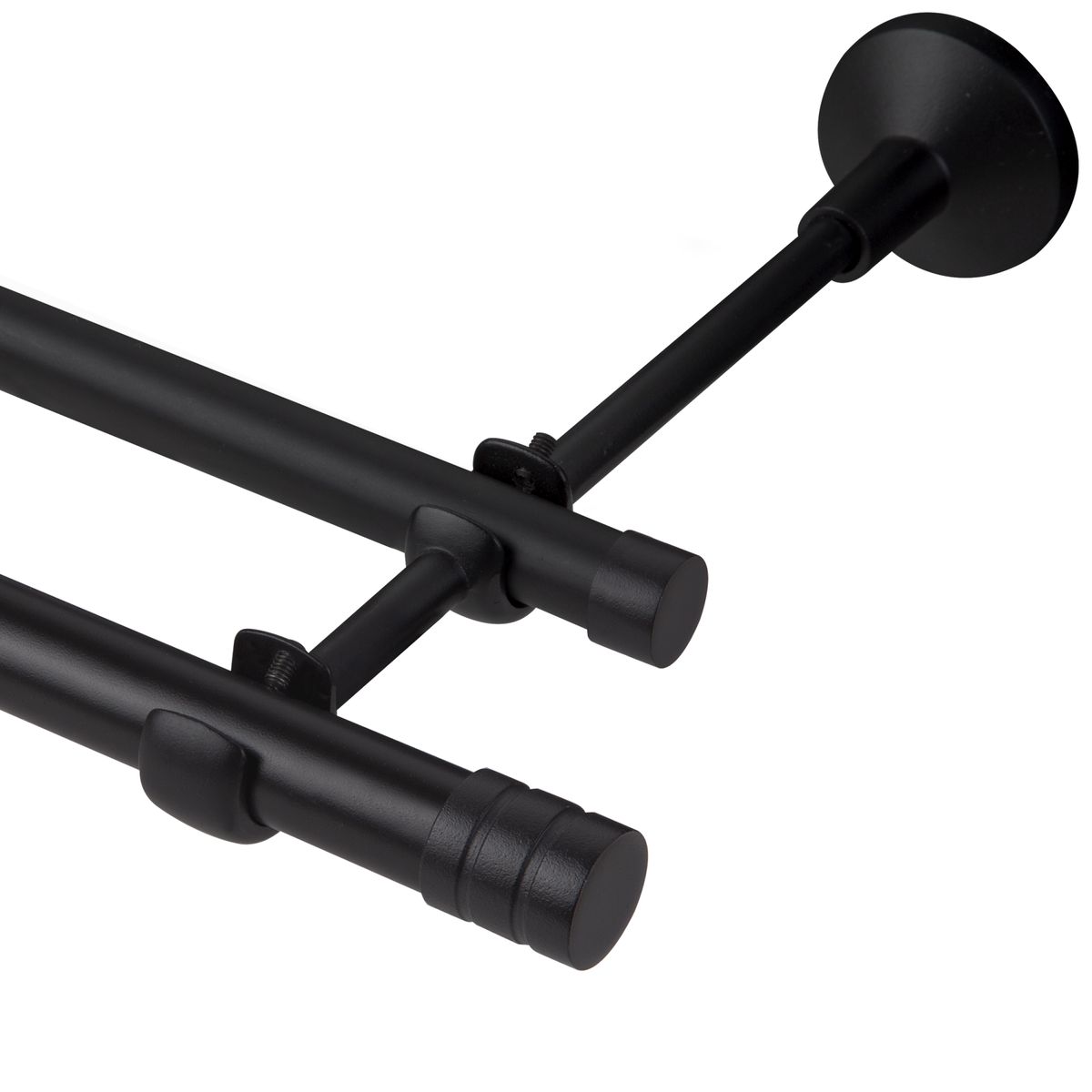 Karnisz Forio 160 cm podwójny czarny mat 16/19 mm Inspire