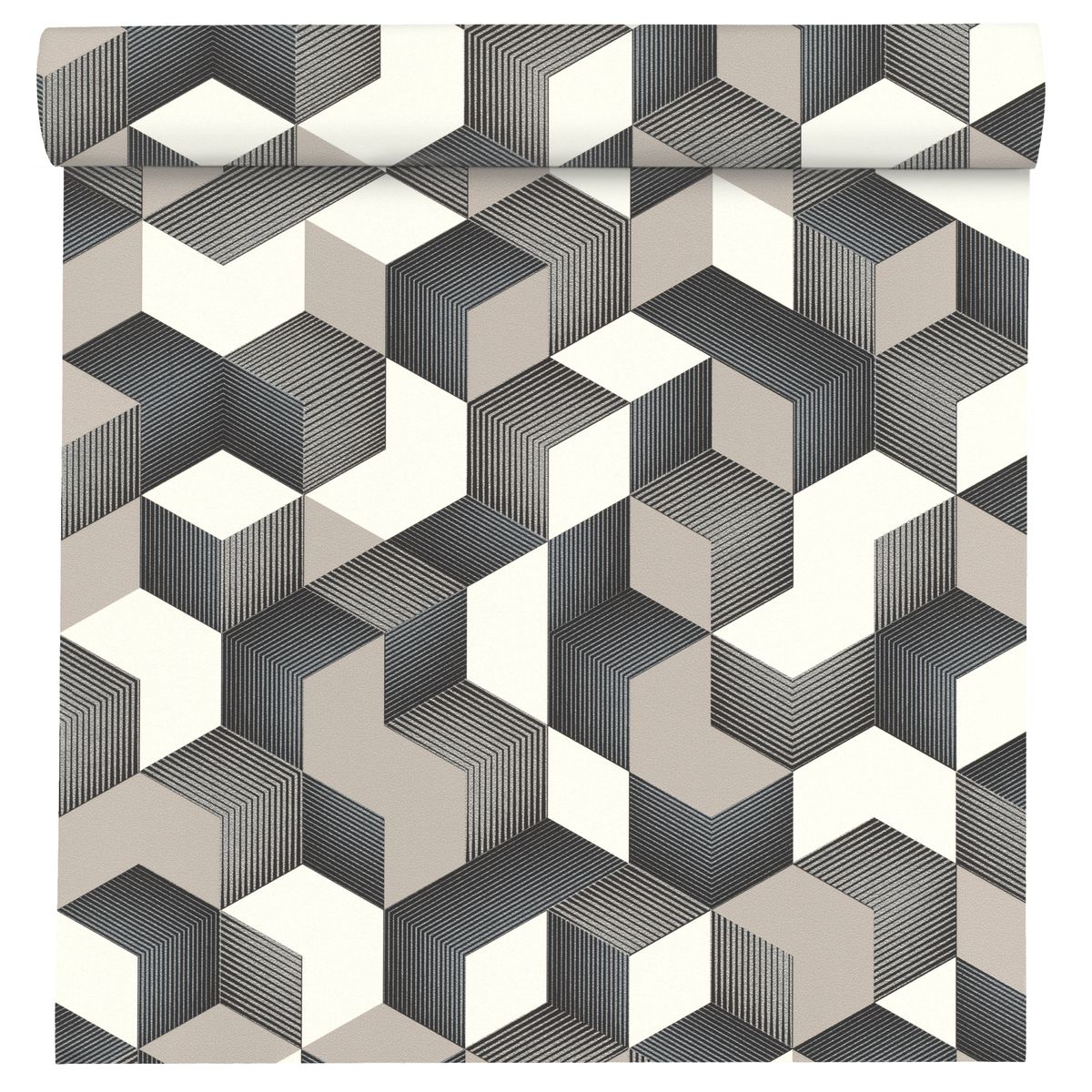 Tapeta Geometryczna 3D 403923 szara winylowa na flizelinie