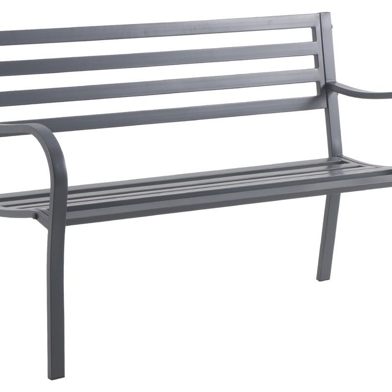Ławka ogrodowa stalowa antracytowa