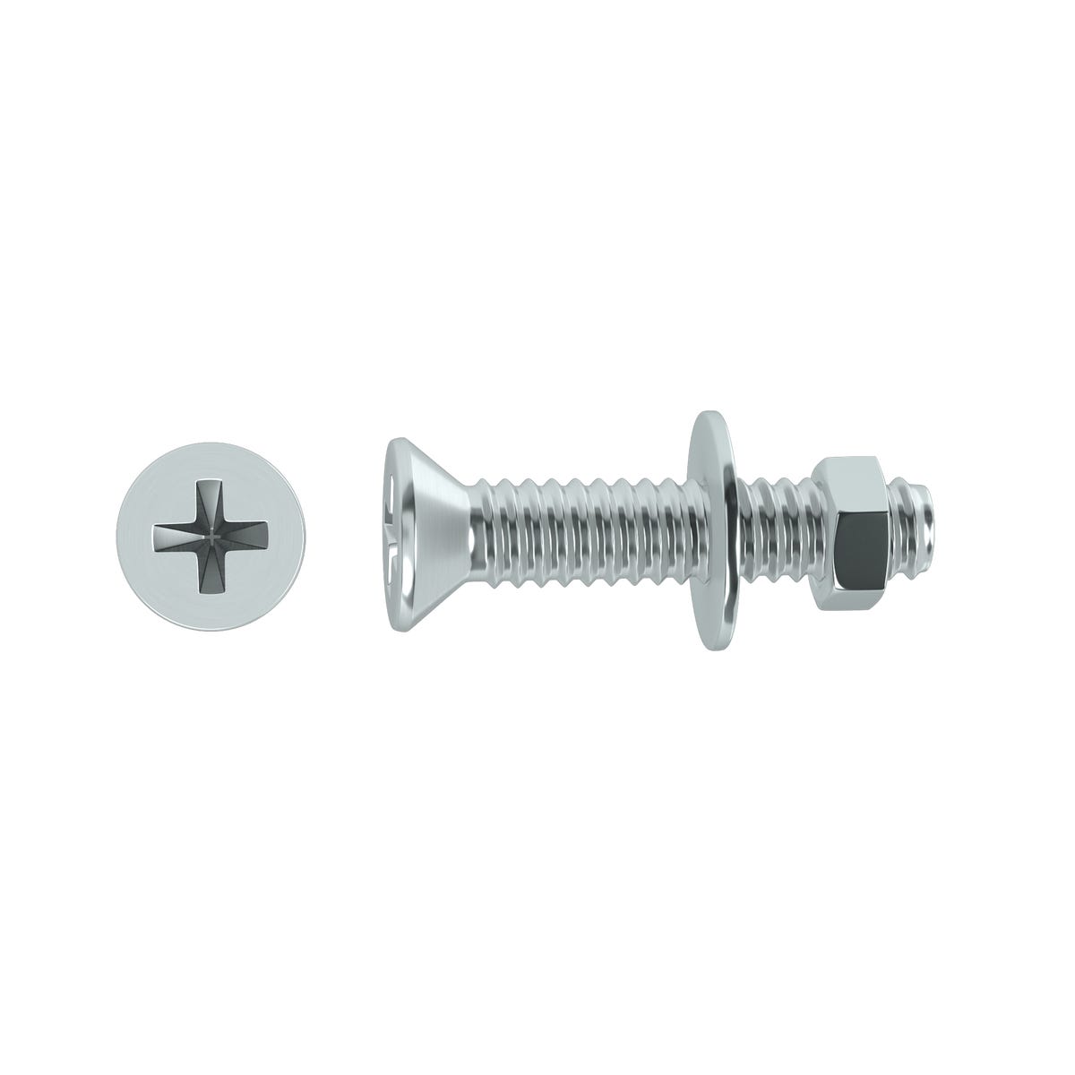 Standers Śruba płaska średnica 6 mm stożkowa stal ocynk 5 x 80 mm 6 szt.