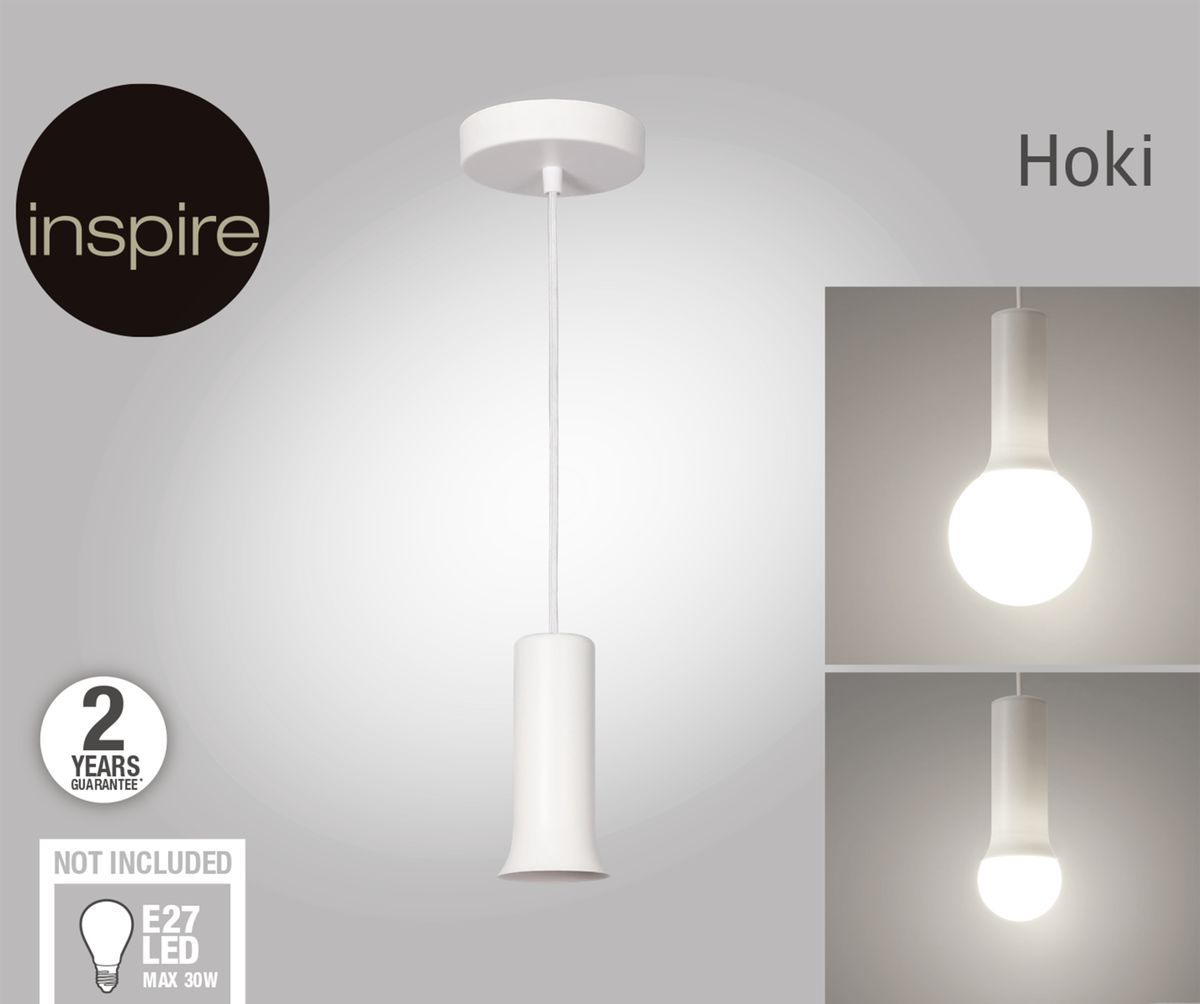 Lampa wisząca Hoki biała E27 Inspire