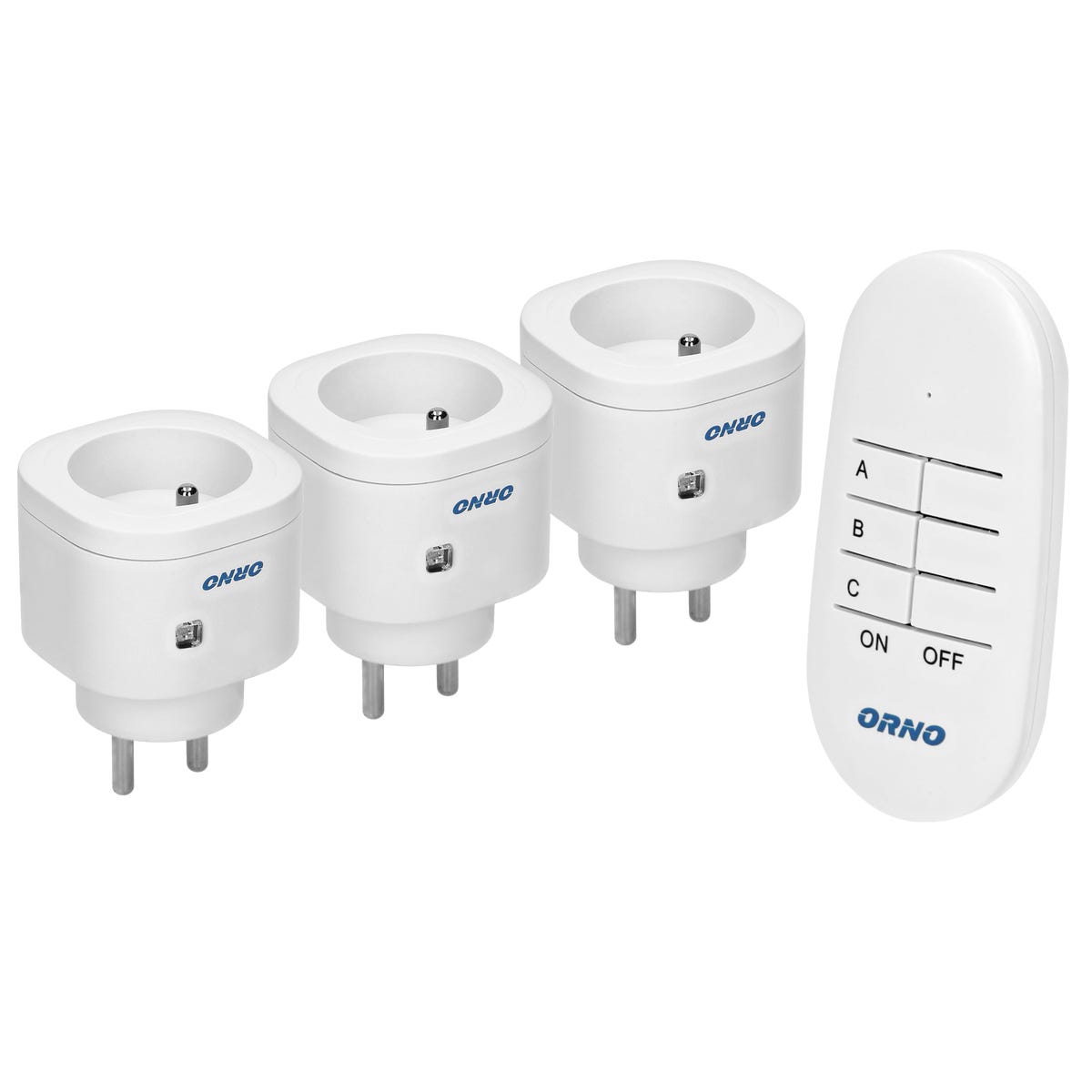 Zestaw bezprzewodowych gniazd 3l1 MINI z pilotem ORNO