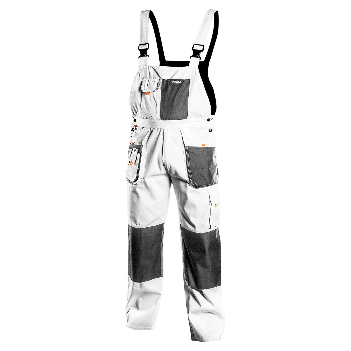 NEO TOOLS Spodnie ogrodniczki robocze męskie białe HD r. XL/56