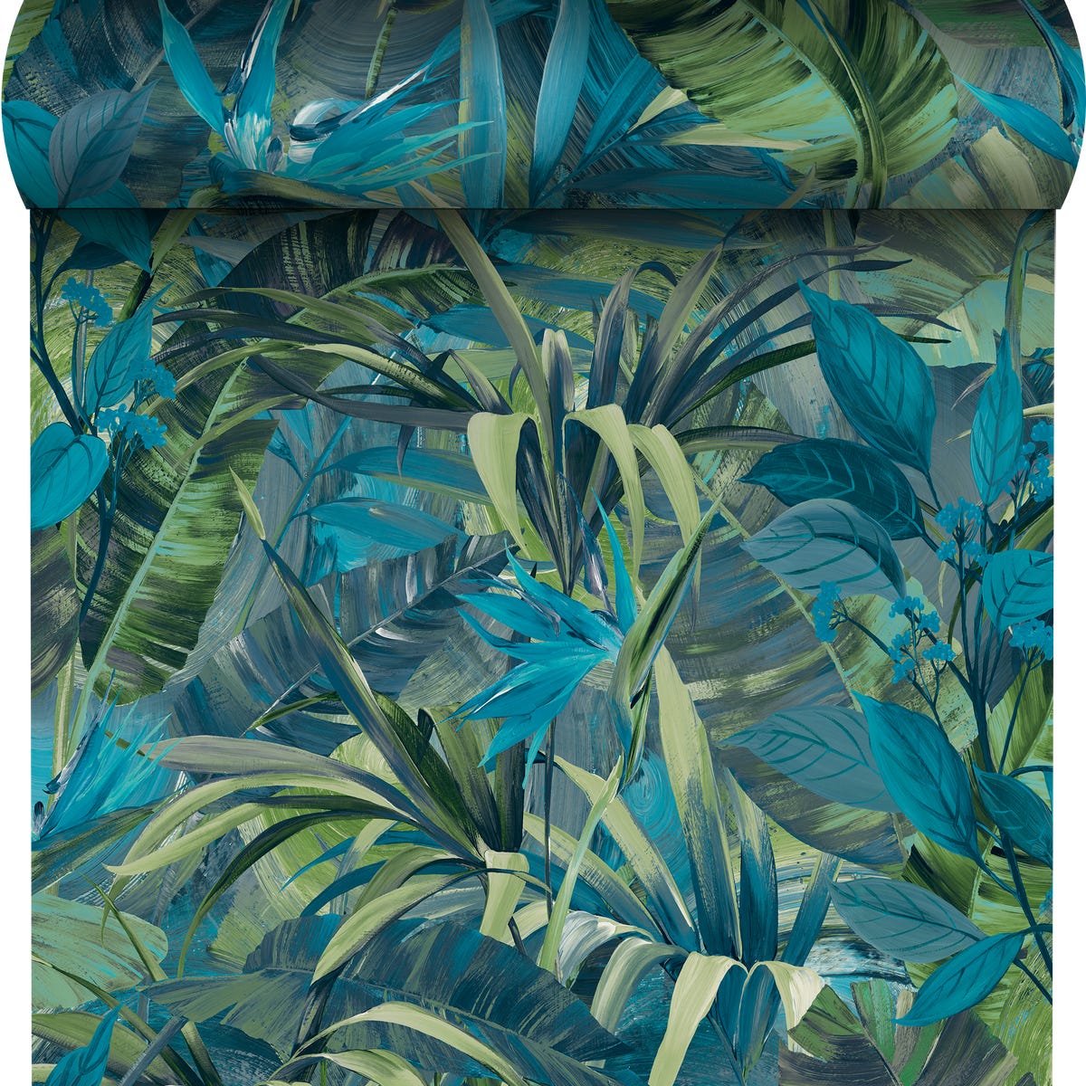Tapeta w liście Paradise Flower zielona winylowa na flizelinie