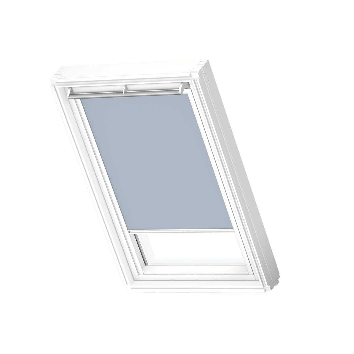 Roleta zaciemniająca do okna dachowego 78x118 cm błękitna z białą ramą Velux
