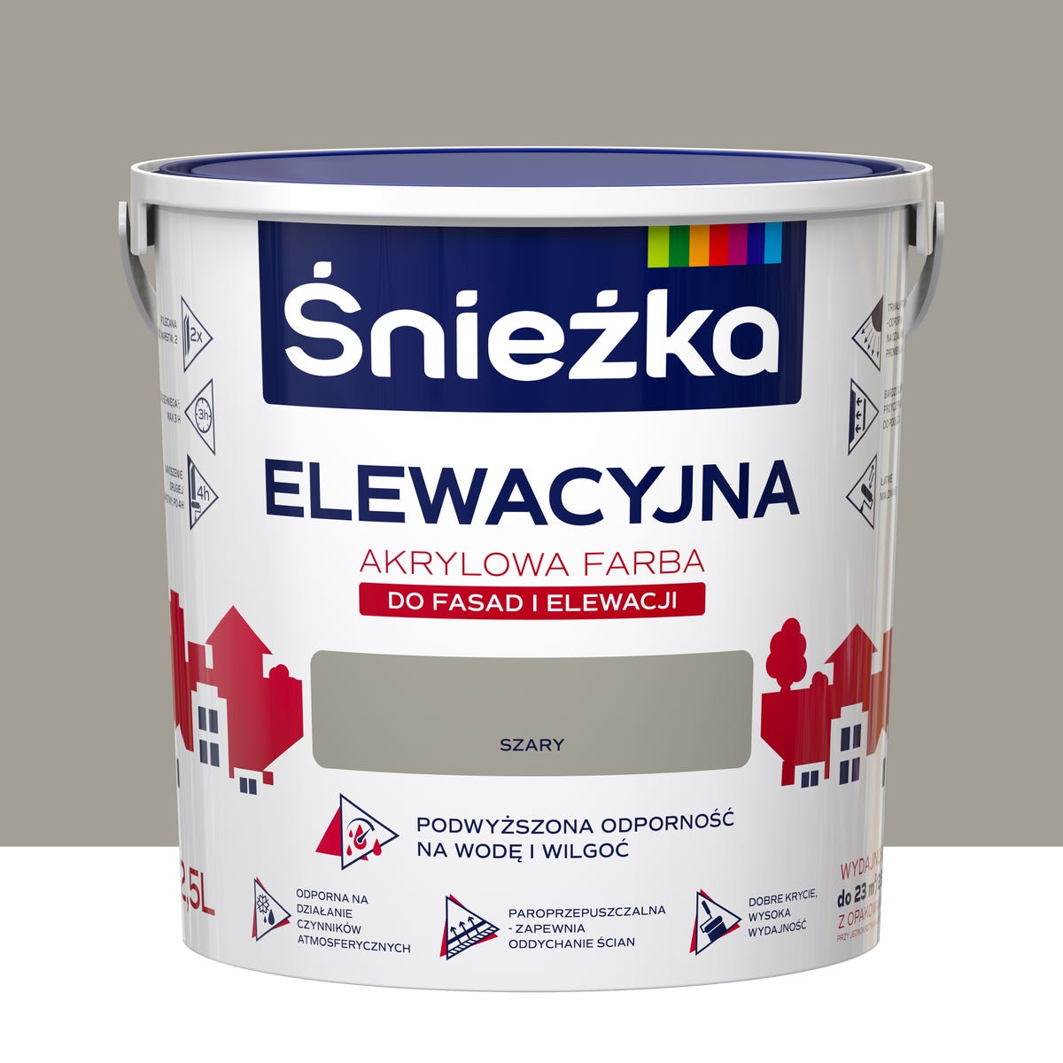 Farba elewacyjna akrylowa 2.5 l Szary Śnieżka