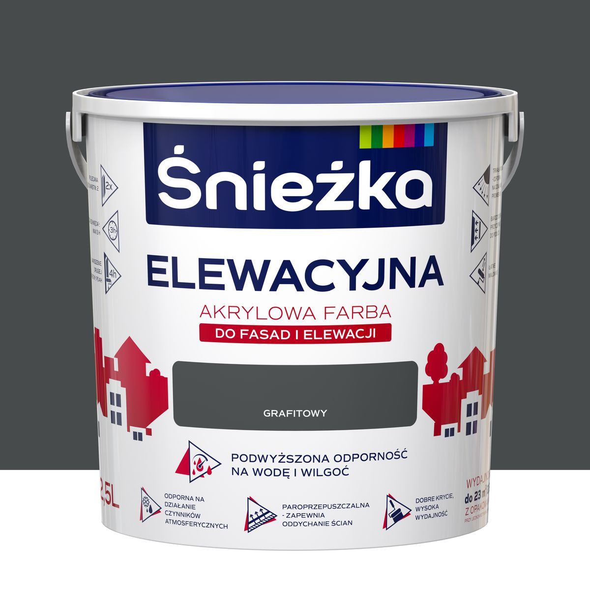 Farba elewacyjna akrylowa 2.5 l Grafitowy Śnieżka