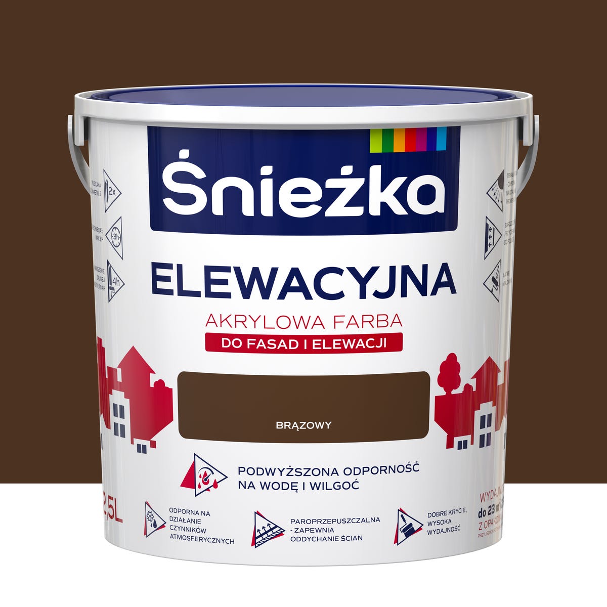 Farba elewacyjna akrylowa 2.5 l Brązowy Śnieżka