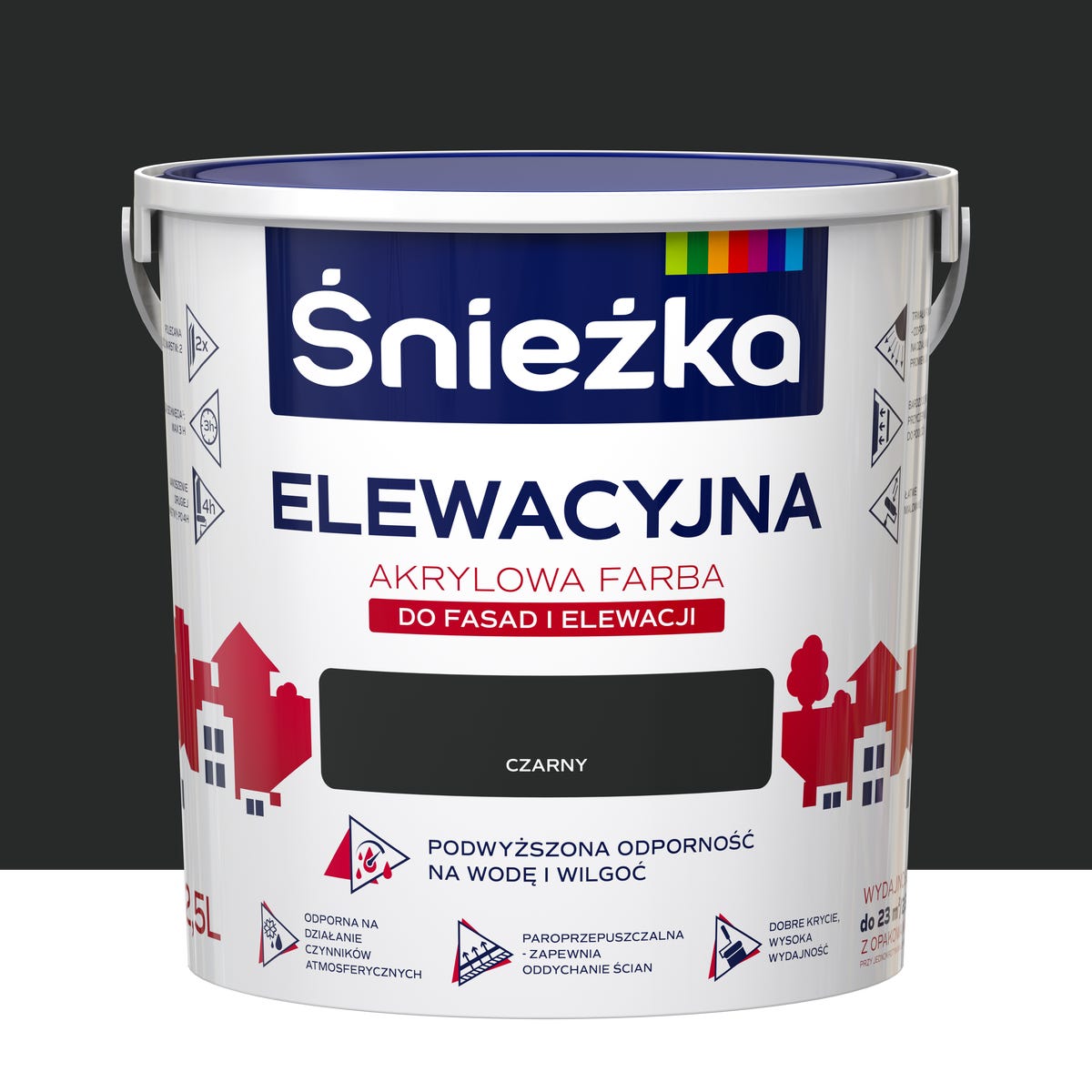 Farba elewacyjna akrylowa 2.5 l Czarny Śnieżka
