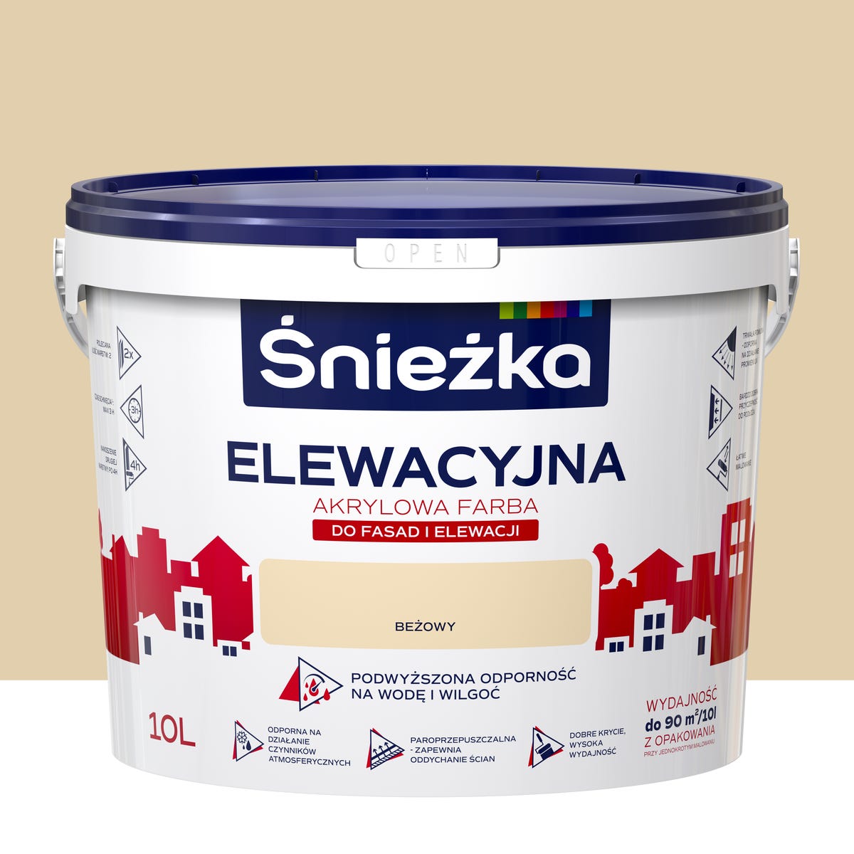 Farba elewacyjna akrylowa 10 l Beżowy Śnieżka