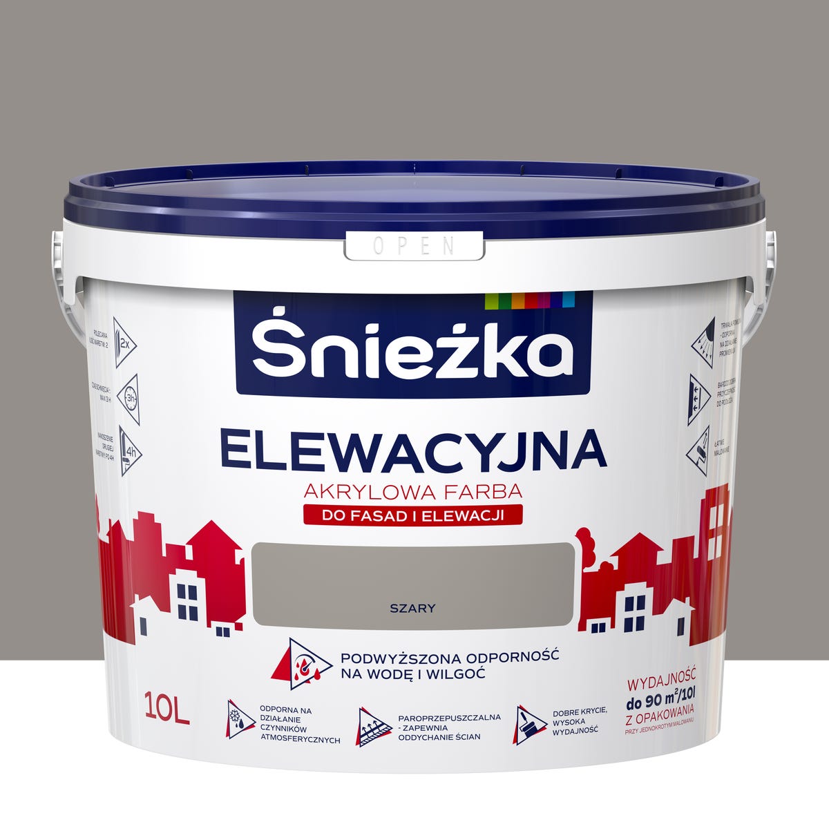 Farba elewacyjna akrylowa 10 l Szary Śnieżka