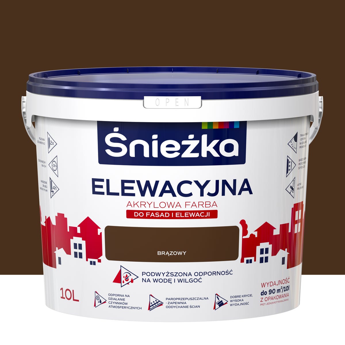 Farba elewacyjna akrylowa 10 l Brązowy Śnieżka