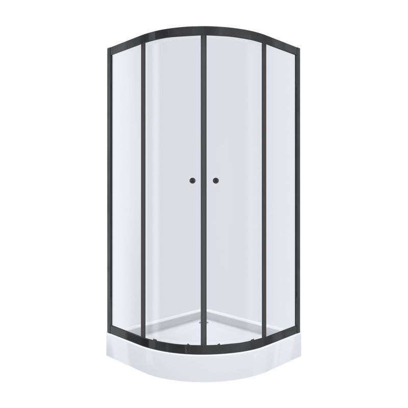Kabina prysznicowa z brodzikiem Alfa 80x80x198 cm czarny mat Breezz
