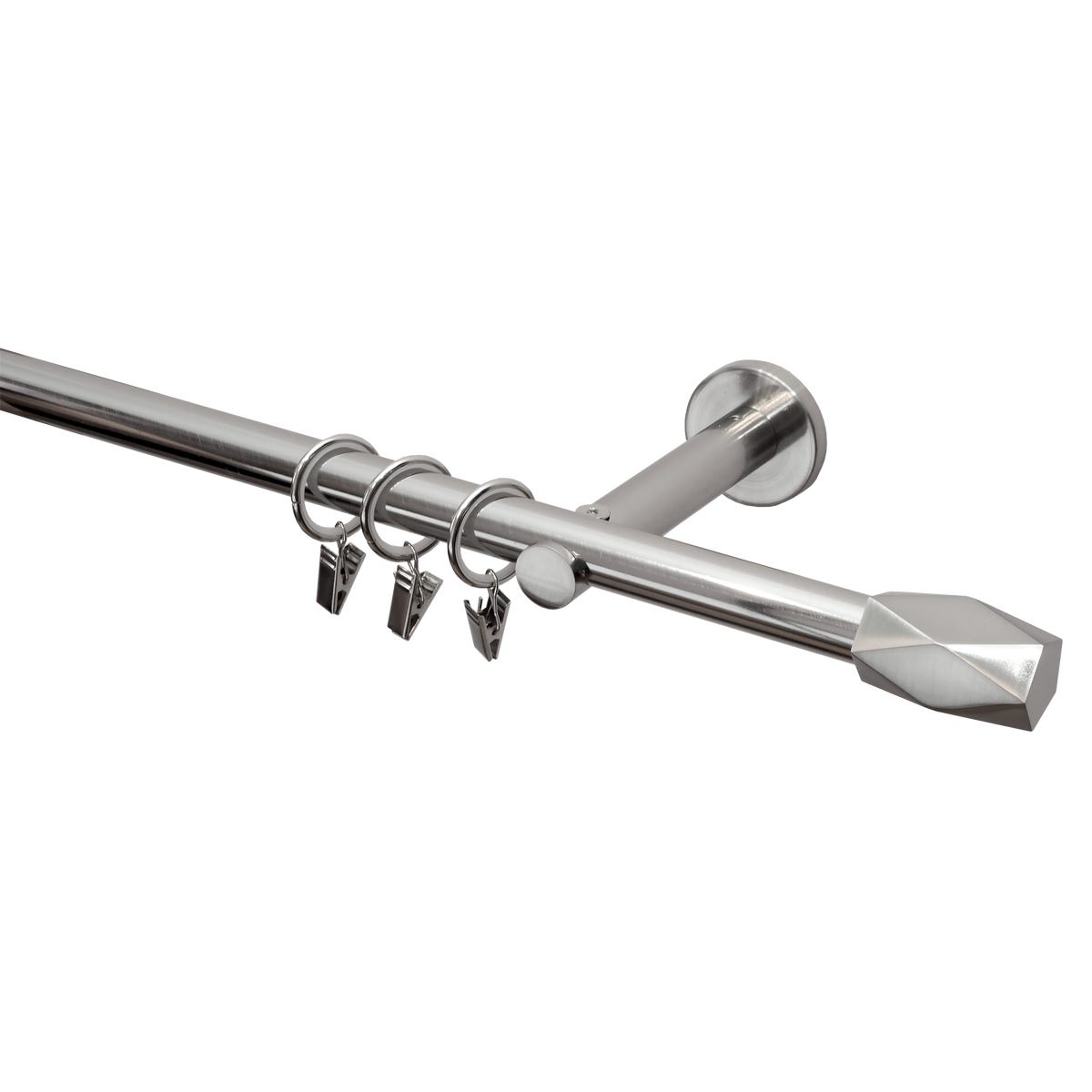 Karnisz Heksagon 160 cm pojedynczy nikiel 19 mm Inspire