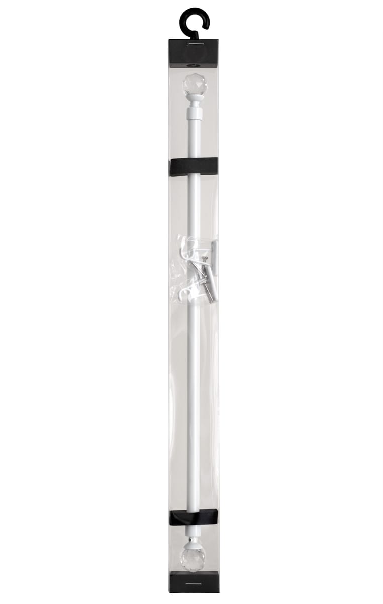 Karnisz mini do zazdrostek Kula Crystal 80-120 cm biały