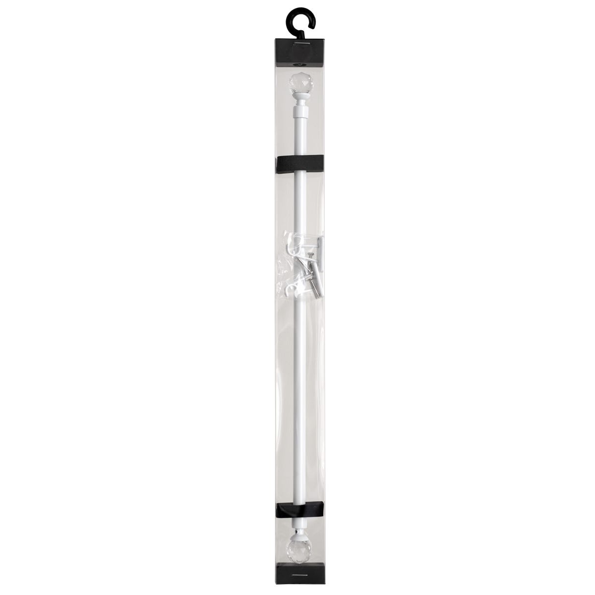 Karnisz mini do zazdrostek Kula Crystal 120-200 cm biały