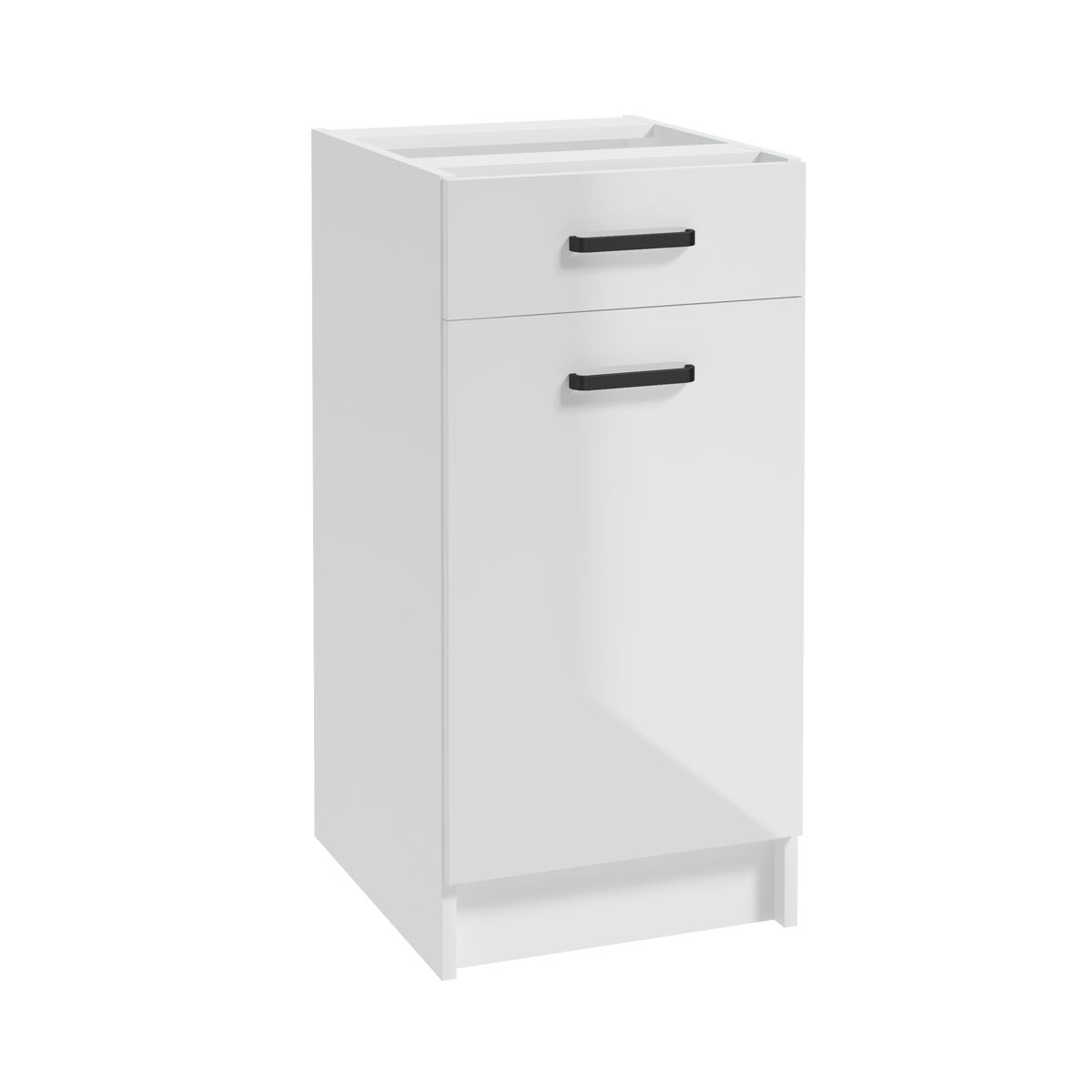 Szafka kuchenna stojąca 1 szuflada First 40 cm kolor biały/czarny