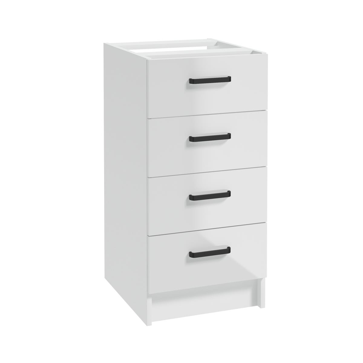 Szafka kuchenna stojąca 4 szuflady First 40 cm kolor biały/czarny