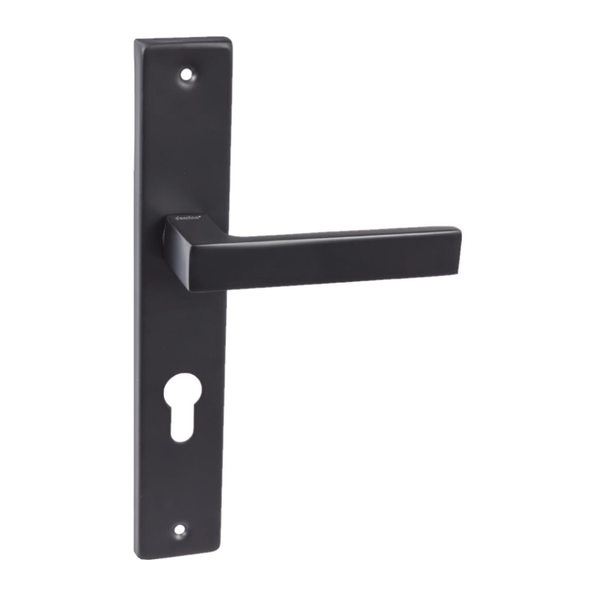 Qubik Klamka do drzwi wewnętrznych z długim szyldem do wkładki Czarna