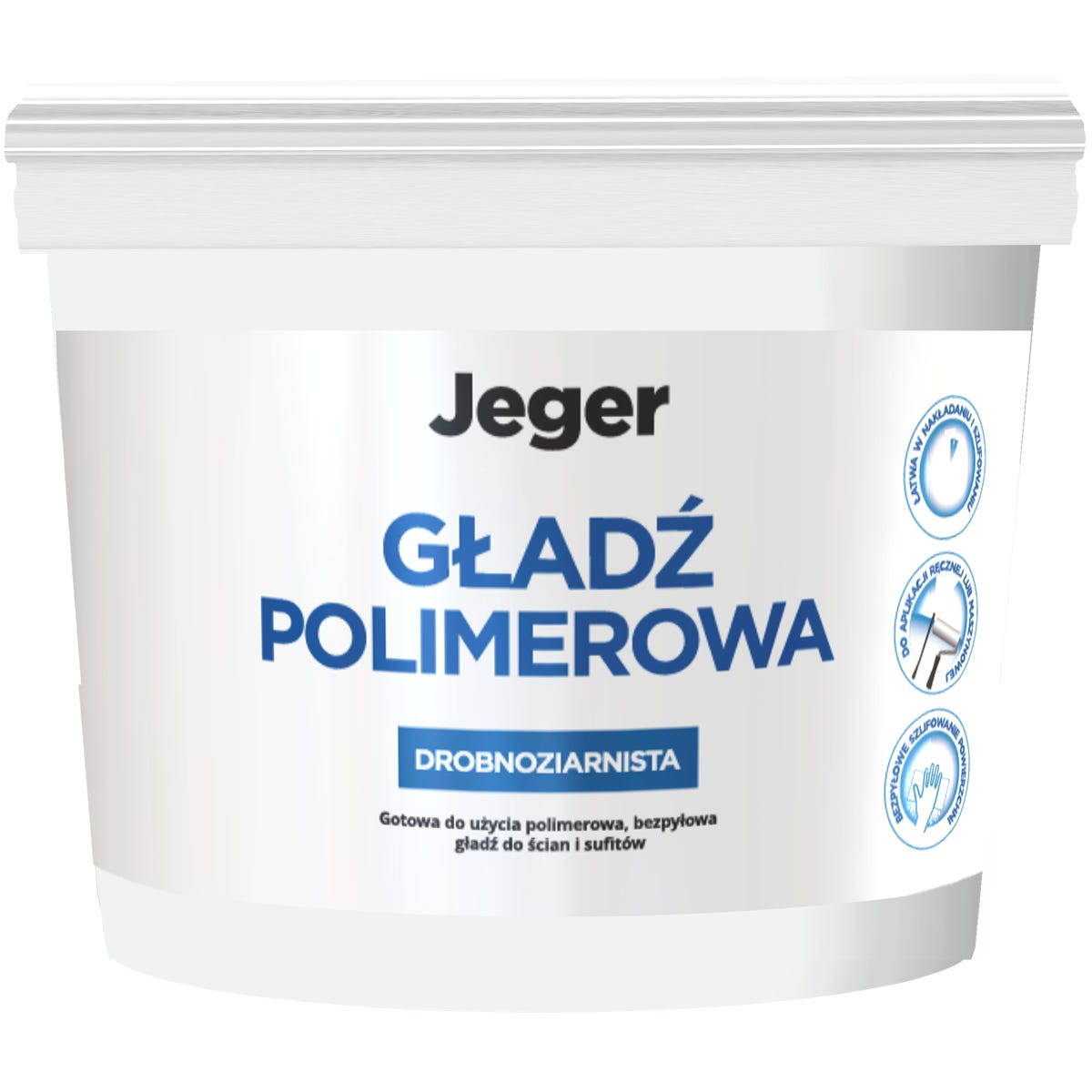Gładź polimerowa drobnoziarnista 5 kg Jeger