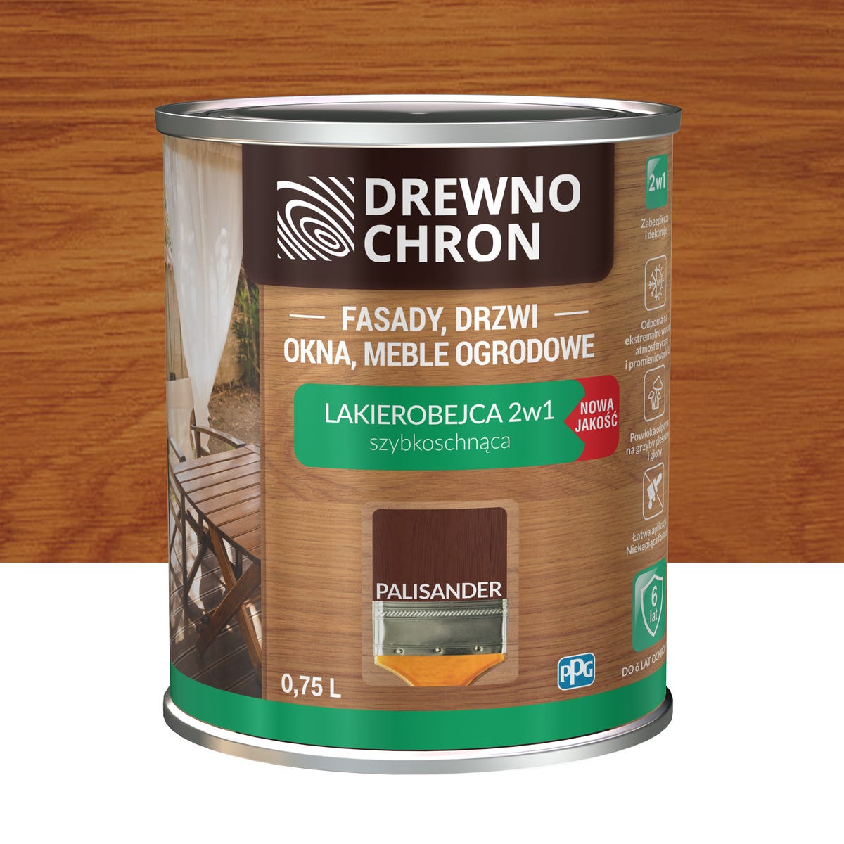 Lakierobejca Ochronno-dekoracyjna 0.75 l Teak Drewnochron