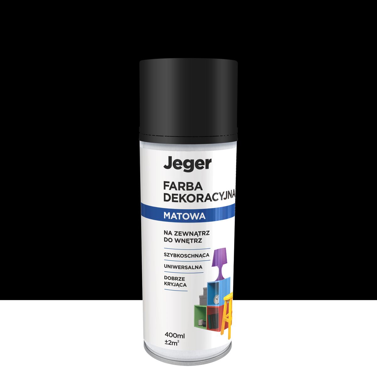 Spray 0.4 l czarny mat Jeger