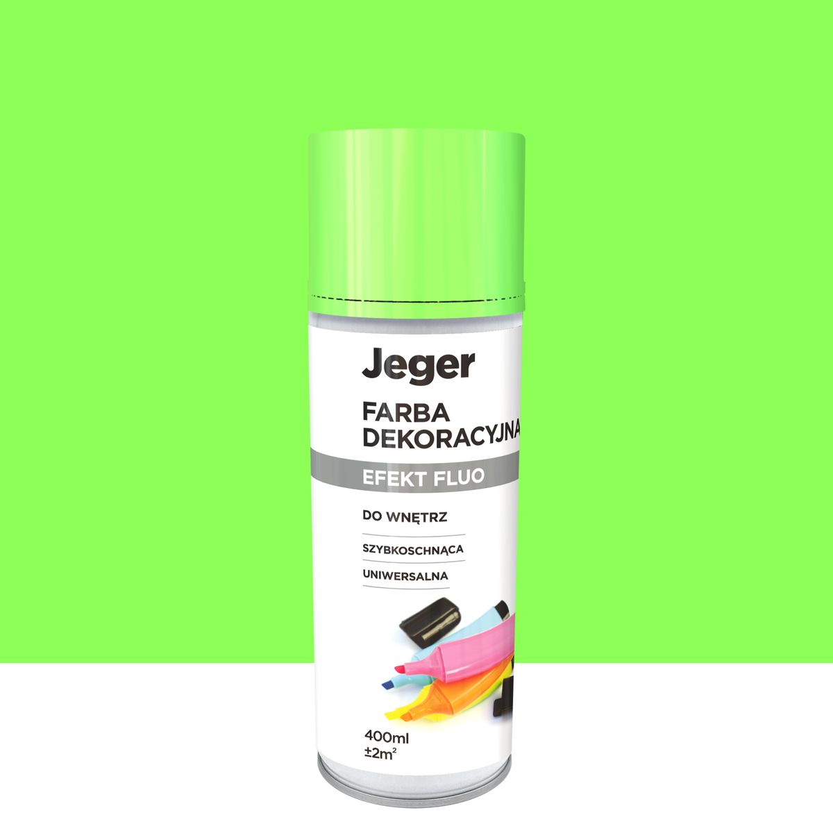Spray 0.4 l zielony fluorescencyjny Jeger