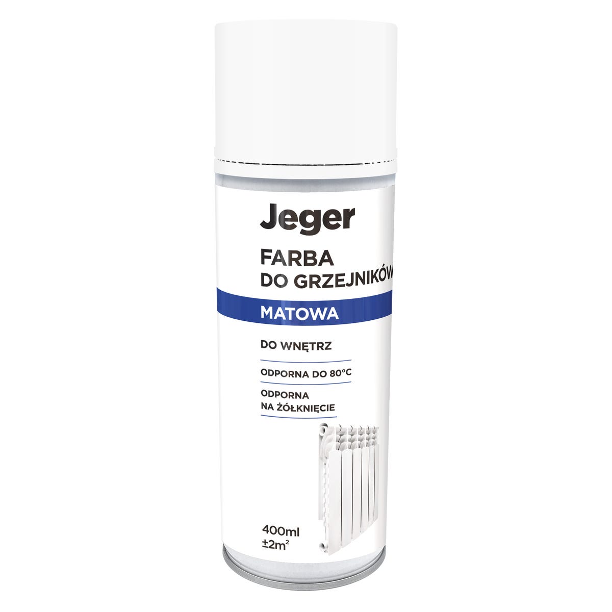 Farba do grzejników 0.4 l biały mat Jeger
