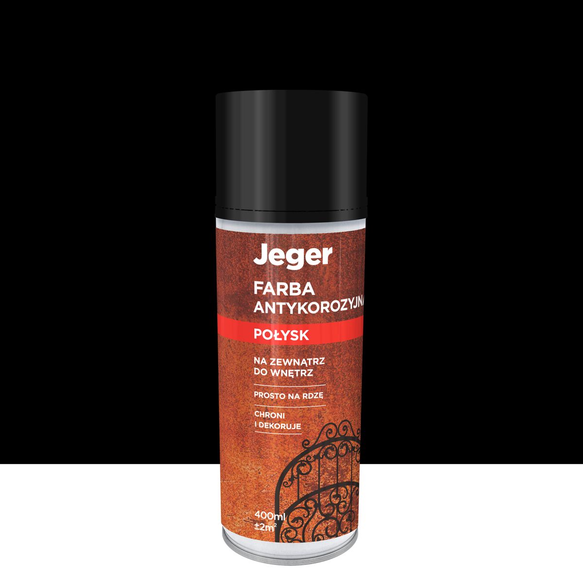 Farba antykorozyjna 0.4 l czarny połysk Jeger