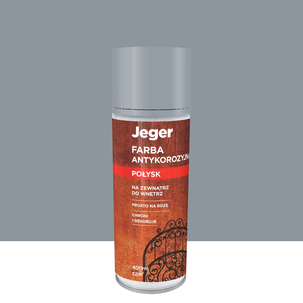 Farba antykorozyjna 0.4 l szary połysk Jeger