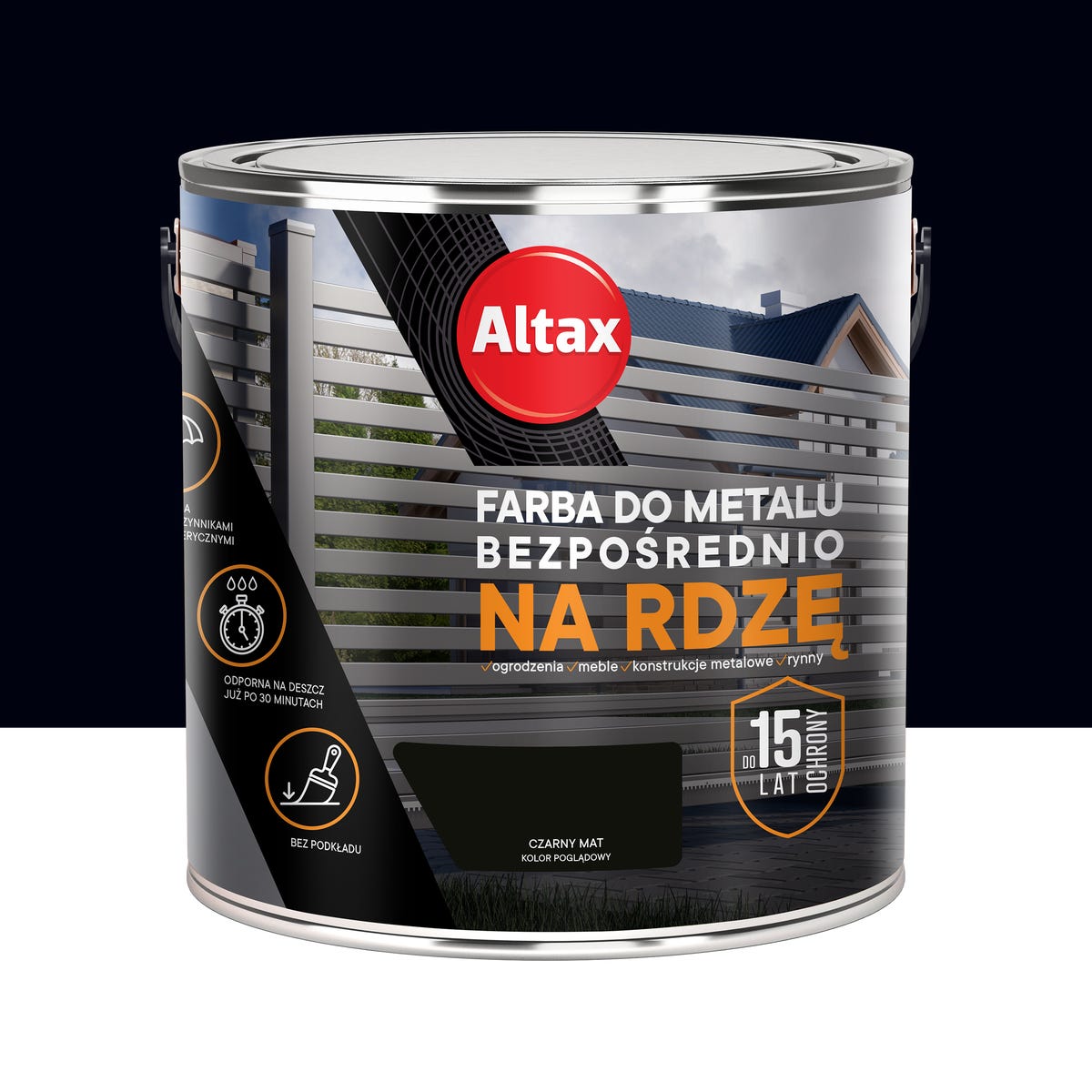 Farba antykorozyjna Na Rdzę 2.5 l mat czarny Altax
