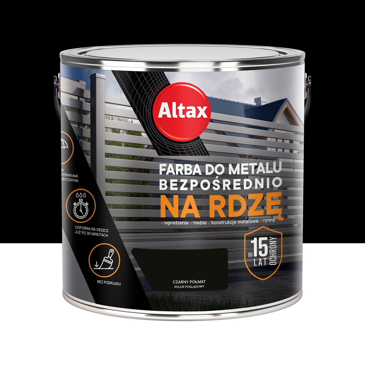 Farba antykorozyjna Na Rdzę 2.5 l półmat czarny Altax