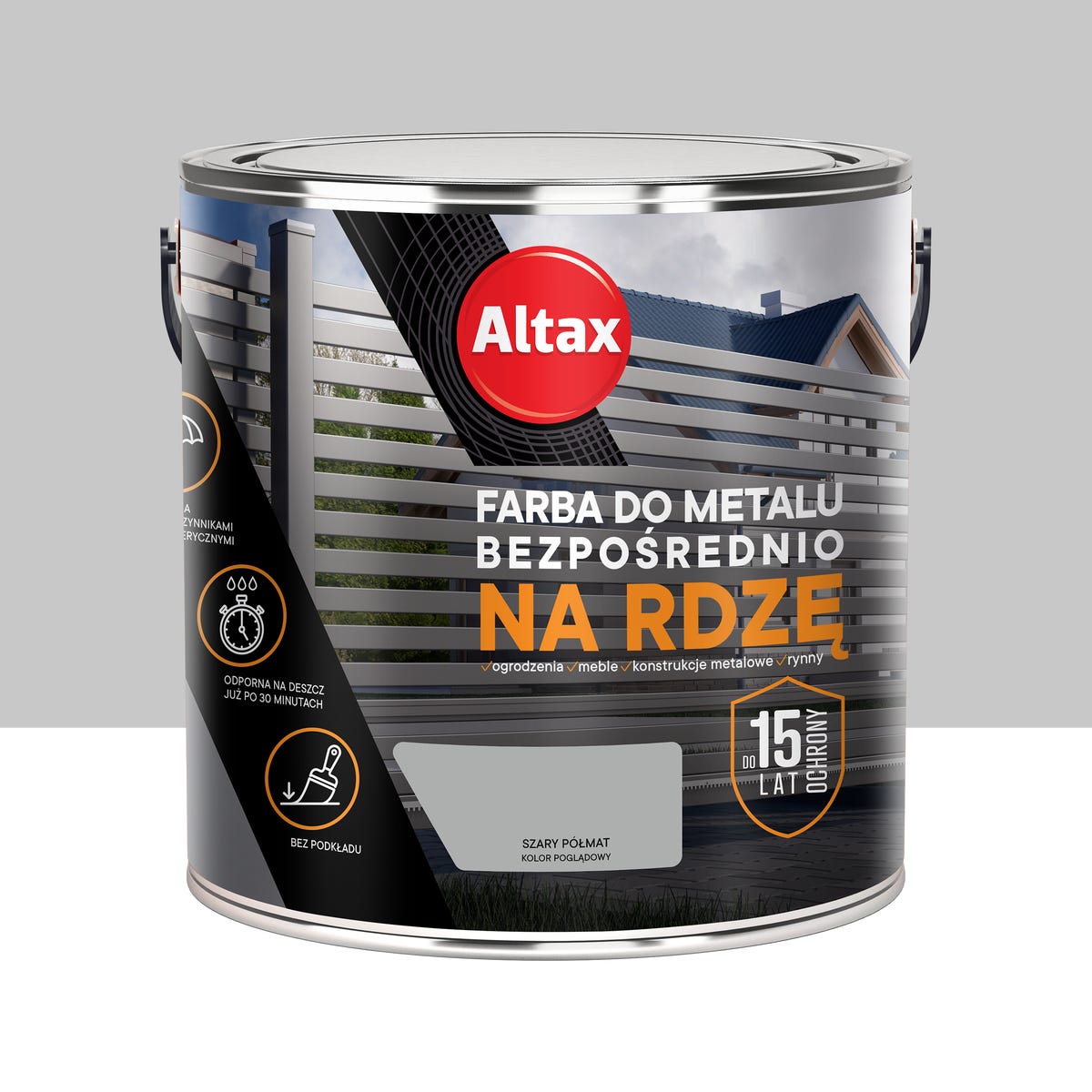 Farba antykorozyjna Na Rdzę 2.5 l półmat szary Altax