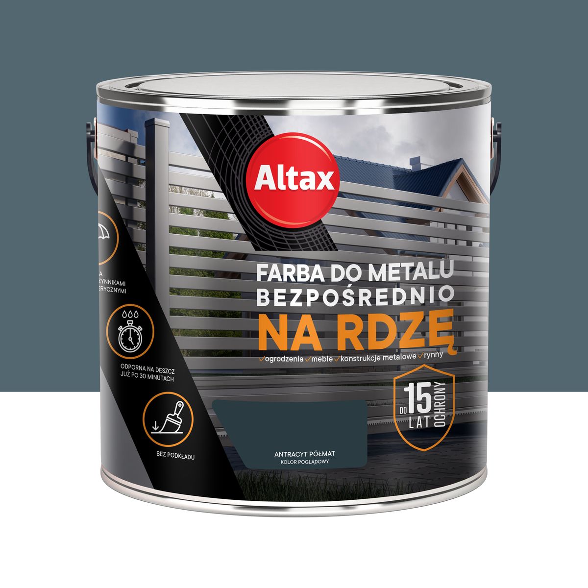 Farba antykorozyjna Na Rdzę 2.5 l półmat antracyt Altax
